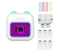 Impresora de fotos instantáneas Mini bolsillo versátil impresora inalámbrica Bluetooth portátil Para Android e iOS Scrapbooking (Blue)