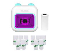 Impresora de fotos instantáneas Mini bolsillo versátil impresora inalámbrica Bluetooth portátil Para Android e iOS Scrapbooking (Blue)