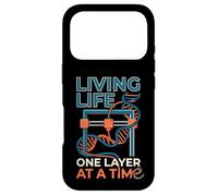 Impression 3D Amusante « Living Life One Layer At A Time » Coque pour iPhone 17 Pro