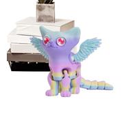 Impression 3D d'animaux | Figurine animale de chat d’impression 3D pour le bureau | Jouet Fidget d'ornement multi-articulé articulé | Jouet mignon pour , chat ange et démon, pour les amoureux