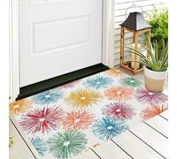 Impression 3D De Paillassons Couleur Magnifique Feu d'artifice Art Abstrait pour Salon Couloir Tapis De Pied Porte Entrée Longs Cuisine Salle De Bain Tapis Décor À La Maison,90X150Cm