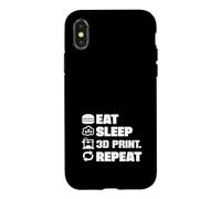 Impression 3D « Eat Sleep » Répétez l'impression 3D drôle Coque pour iPhone X/XS