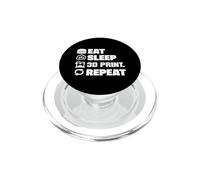 Impression 3D « Eat Sleep » Répétez l'impression 3D drôle PopSockets PopGrip pour MagSafe