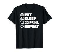 Impression 3D « Eat Sleep » Répétez l'impression 3D drôle T-Shirt