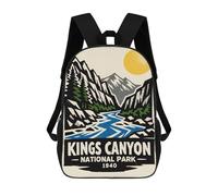 Impression 3D Kings Canyon National Park Vintage Poster Sacs À Dos Scolaires Pour Enfants De 17 Pouces, Sacs À Livres Pour Garçons, Grand Sac À Dos De Voyage, Sacs À Dos De Jour