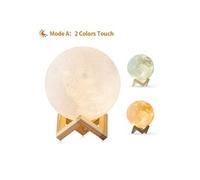 Impression 3D Moon Light Rechargeable Night Light RGB Changement de couleur Commutateur tactile Chambre à coucher 3D Moon Moon G