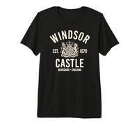 Impression à la crème Windsor Castle Est. 1070 Berkshire England T-Shirt Haut de Gamme