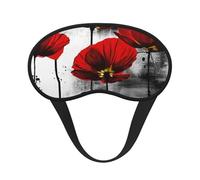 Impression à l'encre de magnifiques fleurs de pavot,Masques de sommeil occultants, cache-yeux couvrants, masques de sommeil anti-lumière