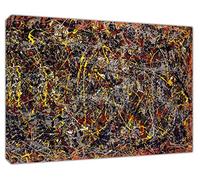 Impression abstraite Jackson Pollock No 5 sur toile encadrée en bois pour décoration d'intérieur 86,4 x 61 cm Profondeur 18 mm