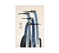 Impression aquarelle grue antique sur toile pour décoration murale de salon, chambre à coucher, 20 x 30 cm