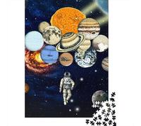Impression Art Spatial Puzzle 1000 Pièces Imprimerie HD Papa Décoration Astronaute Cadeau Relaxation Détail Précis Résistant À l'usure Impression Nette 38x26cm/1000pcs