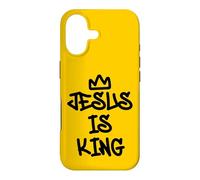 Impression Artistique chrétienne de Style Graffiti Jesus is King Couronne Coque pour iPhone 17