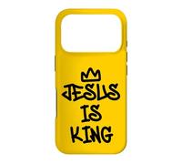 Impression Artistique chrétienne de Style Graffiti Jesus is King Couronne Coque pour iPhone 17 Pro
