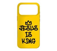 Impression Artistique chrétienne de Style Graffiti Jesus is King Couronne Coque pour iPhone 17 Pro Max