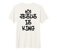 Impression Artistique chrétienne de Style Graffiti Jesus is King Couronne T-Shirt Haut de Gamme