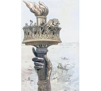 Impression artistique de la façon dont le flambeau de la statue de la Liberté de New York apparaîtrait une fois terminé. La statue a été dédiée en octobre de l'année suivante. Du journal illustré de