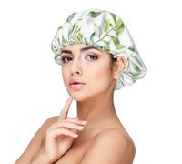 Impression artistique d'olivier à feuilles vertes,Bonnet de nuit en satin pour adulte - Bonnet de nuit élastique pour femme, couvre-cheveux de nuit