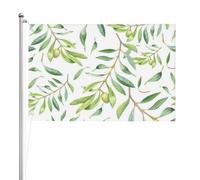 Impression artistique d'olivier à feuilles vertes,Drapeau de jardin, bannière décorative, drapeau double face, 2 x 3 pieds, pour extérieur et intérieur