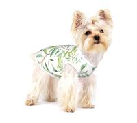 Impression Artistique d'olivier à Feuilles Vertes,T-Shirt sans Manches en Coton pour Animaux de Compagnie, Gilet Respirant, Extensible et Doux,M