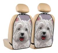 Impression Artistique d'un Adorable Chien West Highland Terrier,Lot de 2 Tapis de Protection pour siège arrière de Voiture, Organisateur de siège arrière Durable