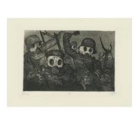 Impression artistique haute définition sur toile - Otto Dix - Shock Troops Advance under Gas from The War - 127 x 101 cm | Artistique pour pendaison de crémaillère, bureau ou chambre à coucher |