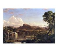 Impression artistique haute définition sur toile - Scène de la Nouvelle-Angleterre par Frederick Edwin Church - 127 x 101,6 cm | Artistique pour pendaison de crémaillère, bureau ou chambre à coucher |