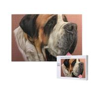 Impression Artistique représentant Un Vieux Chien honnête, Le Saint-Bernard,Puzzle Familial en Bois de 1 000 pièces pour Adultes et Adolescents, décoration d'intérieur