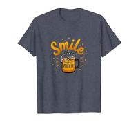 Impression Artistique « Smile There's Beer : Fun Brew Lovers » T-Shirt, Homme, Bleu Chiné, 5XL