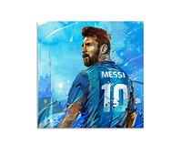 Impression artistique sur toile Lionel Messi - Motif footballeur - 30 x 30 cm