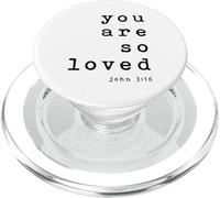 Impression artistique Typographie chrétienne You Are So Loved John 3 16 PopSockets PopGrip pour MagSafe