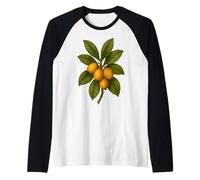 Impression Artistique Vintage Botanical Loquat Nature Fruit Manche Raglan