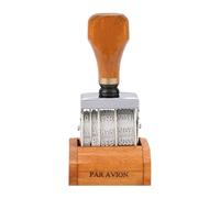 Impression Aur Bois,Timbre de Date Réglable,Timbre de Compte Vintage,Fait Main Tampon en Caoutchouc Pour la Fabrication de Cartesd'artisanat de Bricolageplanificateur,Poignée en Bois (bois brut)