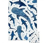 Impression Baleine Puzzle 1000 Pièces Carton Recy coration océanique Passe-Temps 12 Ans Cadeau Original Pas De Bavures Assemblage Parfait 38x26cm/1000pcs