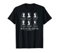 Impression Blanche Wives of King Henry VIII Line Art T-Shirt Graphique avec Valeur