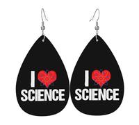 Impression Boucle d'oreille J'aime les sciences Boucles d'oreilles femme Confortables Boucle d'oreille en cuir pour Filles Femmes Fête