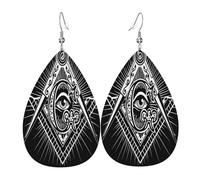 Impression Boucle D'Oreille Symbole Maçonnique De L'Œil Maléfique, Symbole De Charité Et De Foi Boucles D'Oreilles Femme Confortables Boucle D'Oreille En Cuir Pour Fête Femmes Fête