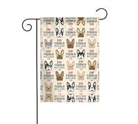 Impression bouledogue français - Décoration de vacances - Drapeau de Noël résistant à la décoloration - Pour l'hiver, la pelouse, le porche, la terrasse, la décoration extérieure