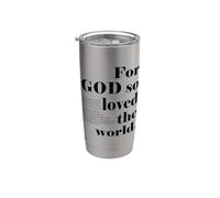 Impression chrétienne pour Dieu si aimé le verset de la Bible du monde Gobelet isotherme en acier inoxydable double paroi