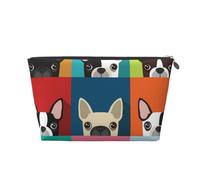 Impression colorée de Boston Terrier, Trousse de Toilette Trousse de Maquillage Sac à cosmétiques Trousse de Toilette de Voyage Portable