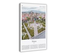 Impression couleur Toluca - Impression photo réelle de Toluca - Cadeau de l'État du Mexique - Mexique - Impression sur toile - Cadre 50,8 x 76,2 cm