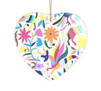 Impression d'animaux mexicains Otomi - Cadeau de mariage personnalisé - Décoration de Noël en acrylique pour jeunes mariés et couples