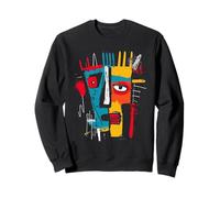 Impression d'art Abstrait sur Le Visage | Portrait cubiste Moderne Sweatshirt
