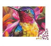 Impression d'art de Colibri Puzzle DIY 1000 Pièces Carton Extra-Épais pour Amateurs De Famille, Jeu Amusant, Belle Décoration, Cadeau D’Anniversaire Idéal pour Tous Âges 38x26cm/1000pcs