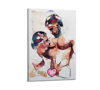 Impression d'art de couple gay, art mural Lgbtq, aquarelle gay romantique, peinture d'amour masculin, décoration d'intérieur gay, cadeau de mariage gay, œuvre d'art queer - 1 affiche décorative sur
