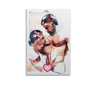 Impression d'art de couple gay, art mural Lgbtq, aquarelle gay romantique, peinture d'amour masculin, décoration d'intérieur gay, cadeau de mariage gay, œuvre d'art queer - 1 affiche décorative sur