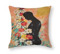 Impression d'art floral, art mural gay floral, art mural LGBTQ, art de silhouette, décoration murale gay, impression soleil et fleurs, art queer, impression murale de fleurs - 1 taie d'oreiller en