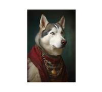 Impression d'art husky, image de chien en vêtements, impression d'art modifiée, tête d'animal corps humain-1