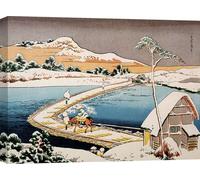 Impression d'art japonais sur toile - Katsushika Hokusai, Paysage japonais - 120x90 cm