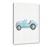 Impression d'art mural bleu pour voiture, transport, chambre d'enfant, voiture, avion, train, bateau, montgolfière, aquarelle pour décoration de chambre d'enfant (SKU5, 40 x 60 cm), encadrée