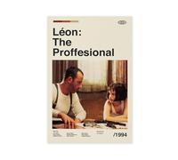 Impression d'art mural Leon The Professional - Jean Reno Luc Besson - Cinéma français - Poster sur toile du milieu du siècle - Décoration murale pour salon, chambre à coucher - Sans cadre